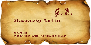 Gladovszky Martin névjegykártya